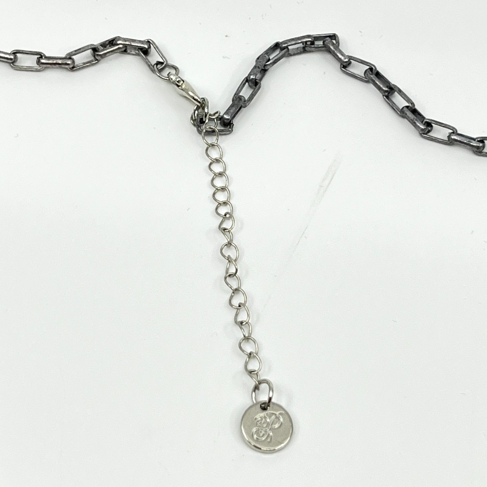 VTG Plunder Mixed Metal Tiered Drape Necklace Bronze & Silver Tone Rhinestone - Picture 4 of 15